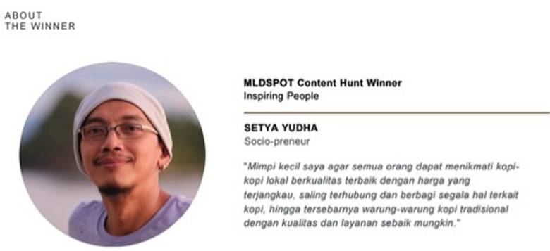 Pemuda Inspiratif Pemenang MLDSPOT Content Hunt 2017 Pemuda Inspiratif Pemenang MLDSPOT Content Hunt 2017