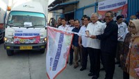 Sebanyak 20 truk berisi bahan pokok akan disebar di sejumlah titik di pasar DKI Jakarta untuk didistribusikan ke pedagang dengan sistem titip jual. Pool/dok. Kemendag.