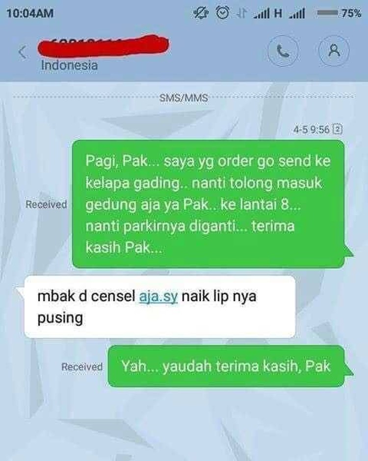 Bikin Ngakak Deretan Chat Kocak Driver Ojek Online