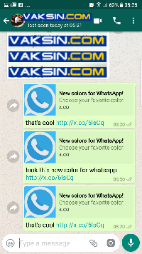 Gambar 1, Tampilan Scam New Colors for Whatsapp!