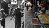 Pemandangan sehari-hari di Kota Tua Yerusalem satu bulan sebelum perang 1967 (kiri) dan 50 tahun kemudian di tempat yang sama (foto kanan). (Foto: Reuters)