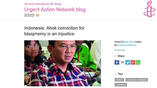 Petisi bebaskan Ahok di Inggris.