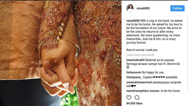 Foto Tunangan Raisa dan Hamish Haud Terpopuler di Instagram