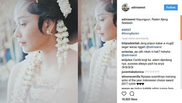 Catatan harian Adinia Wirasti di media sosial