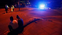 Garis polisi sudah dipasang di sekitar Manchester Arena. Andrew Yates/Reuters.