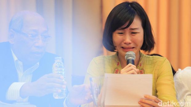 Veronica menangis saat membacakan surat Ahok cabut banding / 