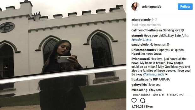 Terjadi Ledakan di Tempat Konsernya, Netizen Doakan Ariana Grande