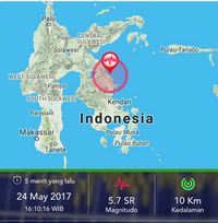 Gempa 5,7 SR Terjadi di Morowali Sulteng
