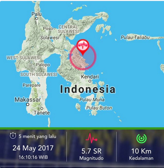 Gempa 5,7 SR di Morowali, Warga Berhamburan Keluar Rumah
