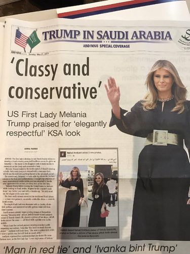 Walau Tampil Tanpa Kerudung, Melania Trump Dipuji Media Arab Saudi