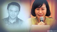Veronica Tan Menangis saat membacakan surat Ahok dari penjara, Selasa (23/5/2017)