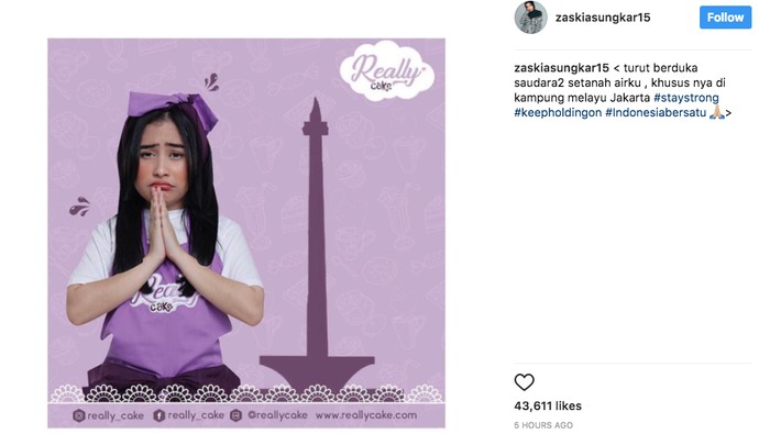 Zaskia Sungkar Kok Posting Duka Kampung Melayu Sambil Promosi?