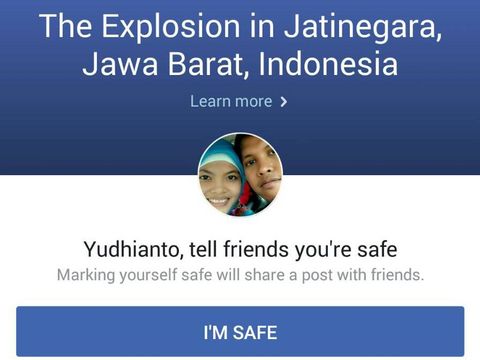 Ada Bom di Kampung Melayu, Facebook Aktifkan Safety Check 