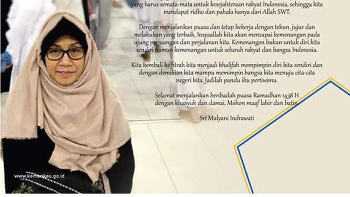 Tampil Berjilbab di Instagram, Sri Mulyani Ucapkan Selamat Puasa
