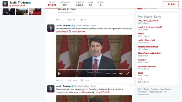 PM Kanada Trudeau: Assalamualaikum, Ramadan Mubarak!