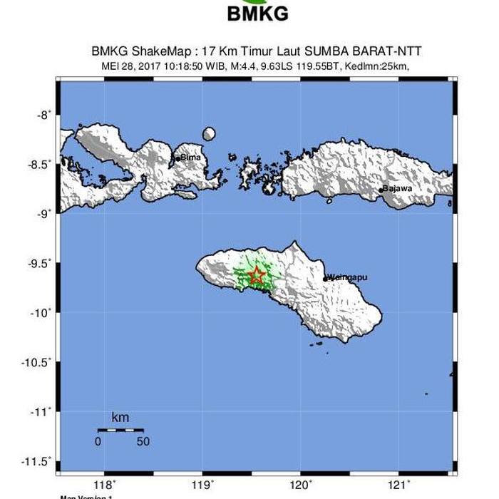 Gempa 4,4 SR Guncang Sumba Barat, Tak Berpotensi Tsunami