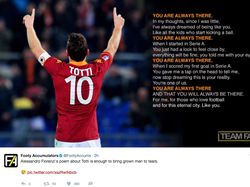 Ciao, Totti: Puja-puji untuk Sang Kaisar Roma