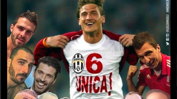 Totti pun termasuk musuh yang sportif. Ia pun ikut memberikan selamat kepada Juventus yang berhasil menjuara liga enam kali berturut-turut. Foto: dok. Istimewa