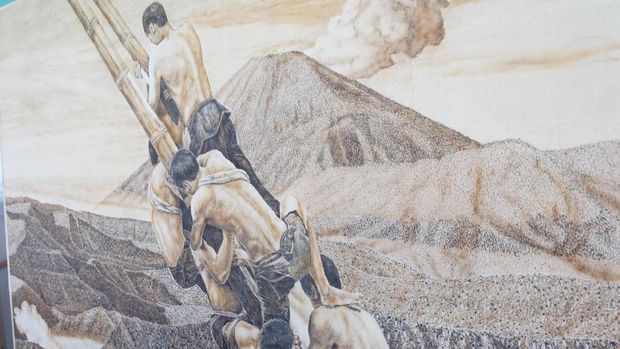 Lukisan rokok dan obat nyamuk karya Wawan Geni 'Human Landscape'
