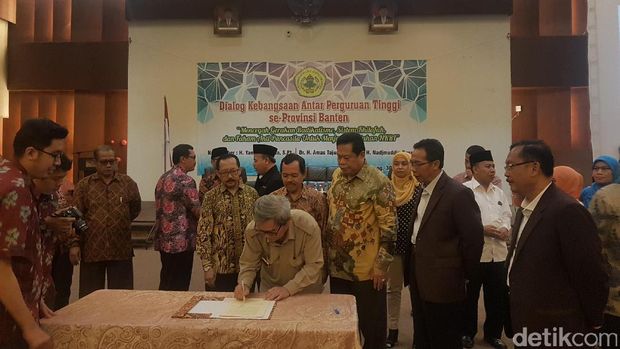Deklarasi pimpinan perguruan tinggi Se-Banten, Selasa (30/5/2017).