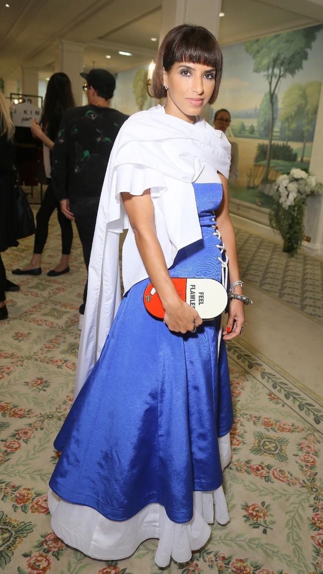 Princess Deena Aljuhani Abdulaziz attends Buro 24/7 Family Presentation of 9 Fashion Designers from Russia, Ukraine and Kazakhstan at Hotel Bristol on October 4, 2015 in Paris, France.  (Photo by Victor Boyko/Getty Images)