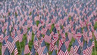 Begini penampakan 37.000 bendera di Taman Boston.