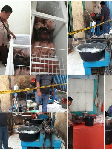  Polres Bogor menangkap sindikat pengoplos daging ayam dan daging babi