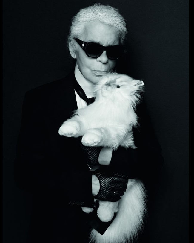 Di tengah kesibukannya sebagai perancang, Karl masih sempat melakoni hobinya sebagai sutradara dan fotografer. Ia beberapa kali berada di balik kamera untuk pemotretan iklan kampenye koleksi terbarunya.  Foto: Dok. Instagram/choupettediary & Steiff