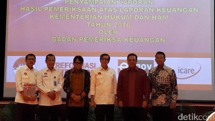 BPK Serahkan Hasil Audit WTP ke Kemenkum HAM