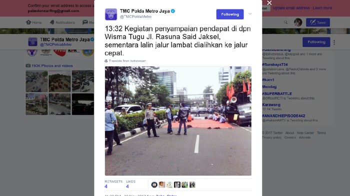 Ada Aksi Unjuk Rasa, Jalan Rasuna Said Arah Mampang Padat