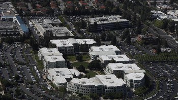 Penampakan kantor lama Apple yang terlihat jadul dibanding markas barunya nanti. Foto: GettyImages