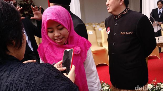 Afi di depan Gedung Pancasila, Kementerian Luar Negeri, Gambir, Jakarta Pusat.