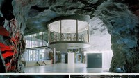 Kantor Bahnhof yang dibangun di bunker anti nuklir, Stockholm, Sweden. Seperti ruang rapat untuk membahas rencana jahat. Pool/Boredpanda.
