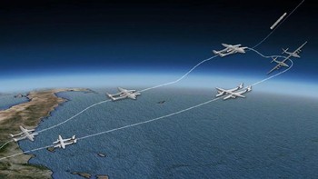 Saat terbang ulang alik. Foto: Stratolaunch