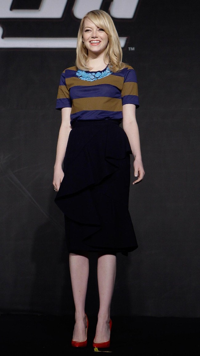 Emma Stone attends the The Amazing Spider-Man Press Conference on June 14, 2012 in Seoul, South Korea. The film will open on June 28 in South Korea.  (Photo by Chung Sung-Jun/Getty Images)