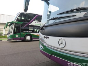 Mengintip Jeroan Bus Tingkat Mewah Buat Mudik ke Surabaya-Madura