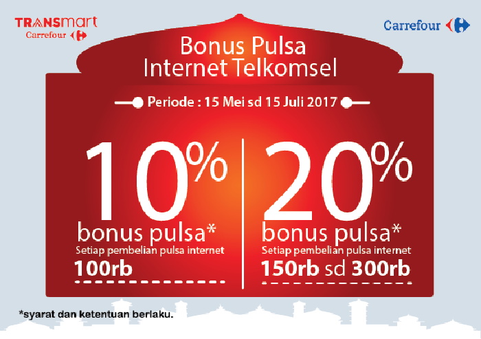 Bonus Pulsa dengan Beli Pulsa XL & Telkomsel di Transmart Carrefour