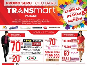 Masih Ada Promo Beli 2 Gratis 1 di Pembukaan Transmart Padang