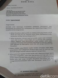 Surat somasi yang disampaikan PT Bumi Pari/Bumi Raya
