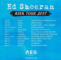 Jadwal konser Asia Ed Sheeran pada 2017 lalu. 