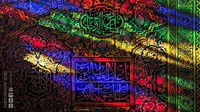 Didominasi desain kaca warna-warni sehingga merefleksikan cahaya matahari yang masuk ke dalam masjid menjadi warna pelangi. Pool/Ramin Rahmani Nejad.