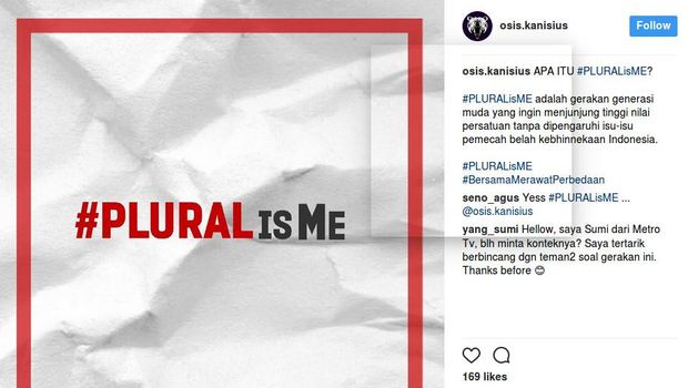 Gerakan #PLURALisME kolaborasi SMA Al Izhar Pondok Labu dan Kanisius Jakarta.
