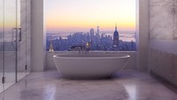 Kamar mandi dengan pemandangan langsung kota New York dirasa menjadi pengalaman tersendiri. Pool/Boredpanda.