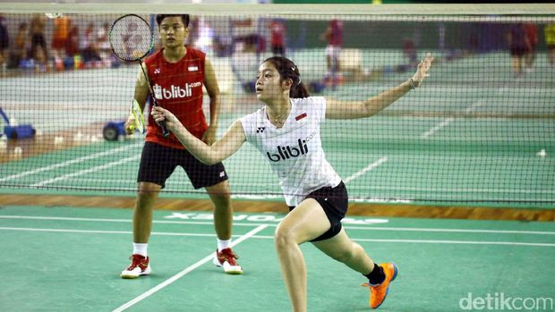 Persiapan para pebulutangkis pelatnas menuju Indonesia Open 2017.