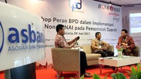 Workshop ini dilaksanakan sebagai bentuk persiapan penerapan transaksi uang non tunai pada Pemerintah Daerah berdasarkan Surat Edaran Menteri Dalam Negeri No. 910/1866/SJ tentang implementasi Transaksi Non Tunai pada Pemerintah Daerah. Foto: dok. Asbanda