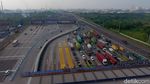 Potret Gerbang Tol Cikarang Utama dari Ketinggian