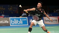 Dalam sebuah pertarungan rubber game di fase kualifikasi nomor tunggal putra, Ihsan unggul lebih dulu sebelum akhirnya kalah 21-15, 18-21, dan 13-21 atas Wei Nan di Jakarta Convention Center, Senin (12/6/2017).