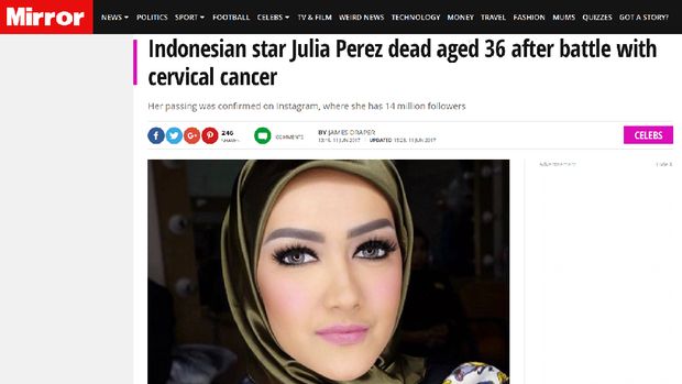 Jupe Meninggal Dunia Curi Perhatian Media Asing