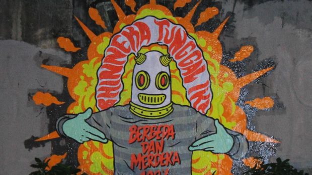 'Jakarta Tidak Takut' Mural Karya Seniman Jalanan Indonesia Hadapi Teror Bom