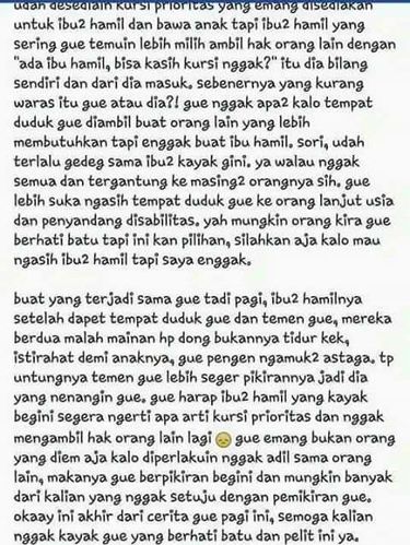 Curhat Kursinya Direbut Ibu Hamil di KRL, Wanita Ini Dikecam Netizen